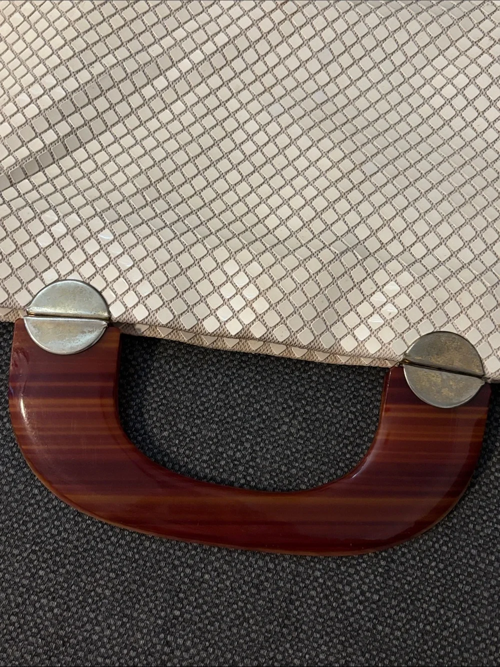 Vintage white mesh bag